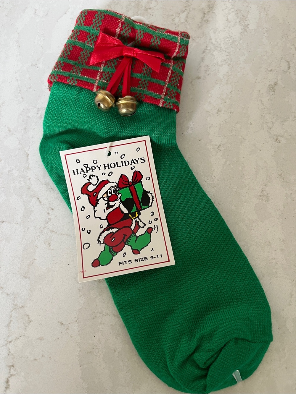 Festive Holiday Women’s Socks with Jingle Bells